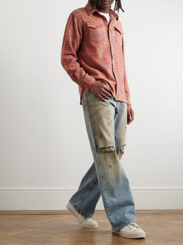Flower Space-Dyed Cashmere Shirt - OU Flower Space-Dyed Cashmere Shirt - OU