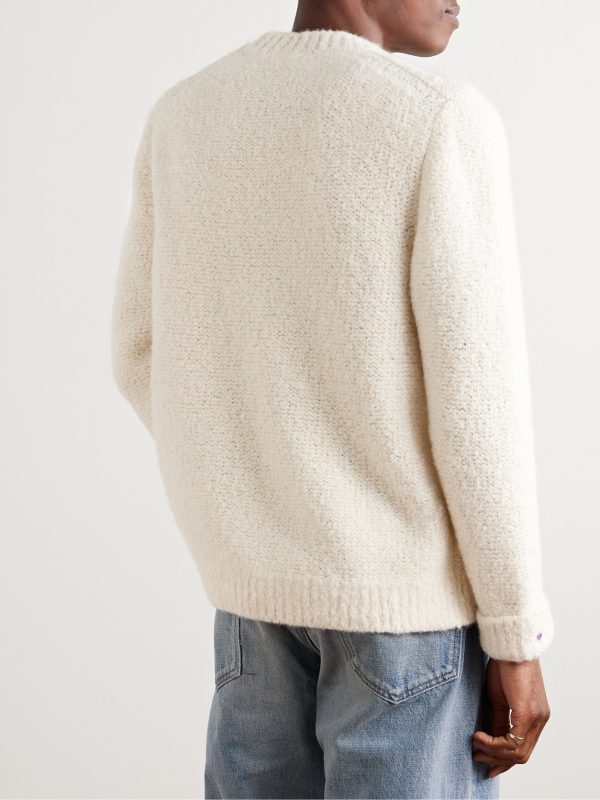 Cloud Embellished Cashmere-Blend Bouclé Sweater - BK