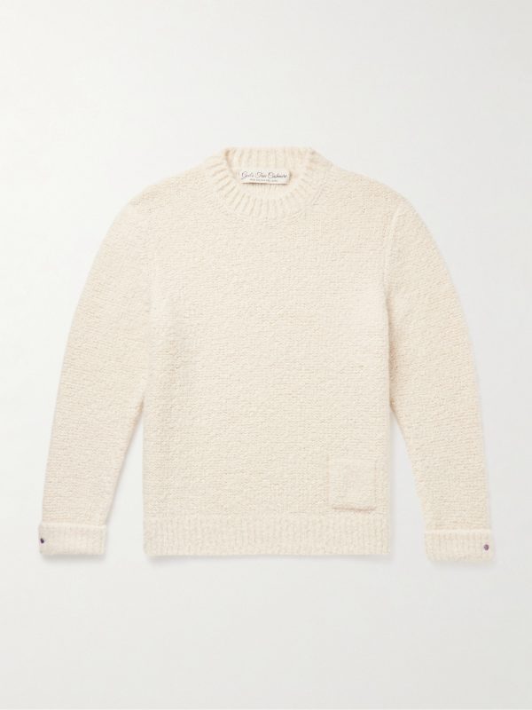Cloud Embellished Cashmere-Blend Bouclé Sweater