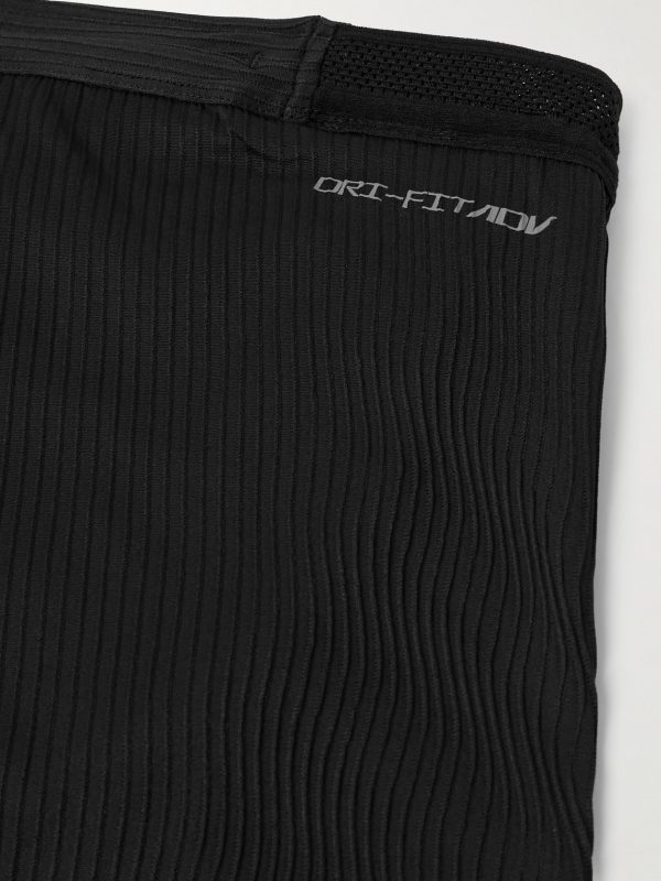 AeroSwift Logo-Print Ribbed Dri-FIT ADV Half-Length Tights - CU
