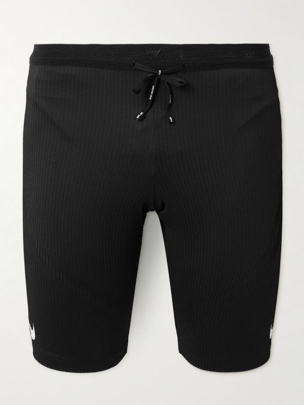 AeroSwift Logo-Print Ribbed Dri-FIT ADV Half-Length Tights