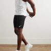 AeroSwift Logo-Print Ribbed Dri-FIT ADV Half-Length Tights - OU