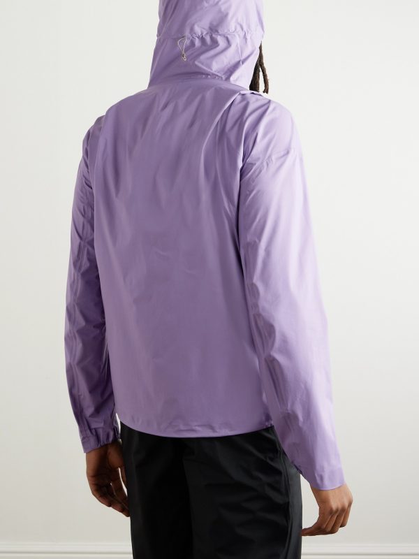 Rain Fly Hooded Logo-Printed PERTEX® Shield Air Jacket - BK