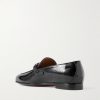Gigi Chain-Embellished Patent-Leather Loafers - BK Gigi Chain-Embellished Patent-Leather Loafers - BK