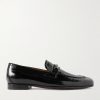 Gigi Chain-Embellished Patent-Leather Loafers Gigi Chain-Embellished Patent-Leather Loafers