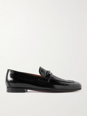 Gigi Chain-Embellished Patent-Leather Loafers