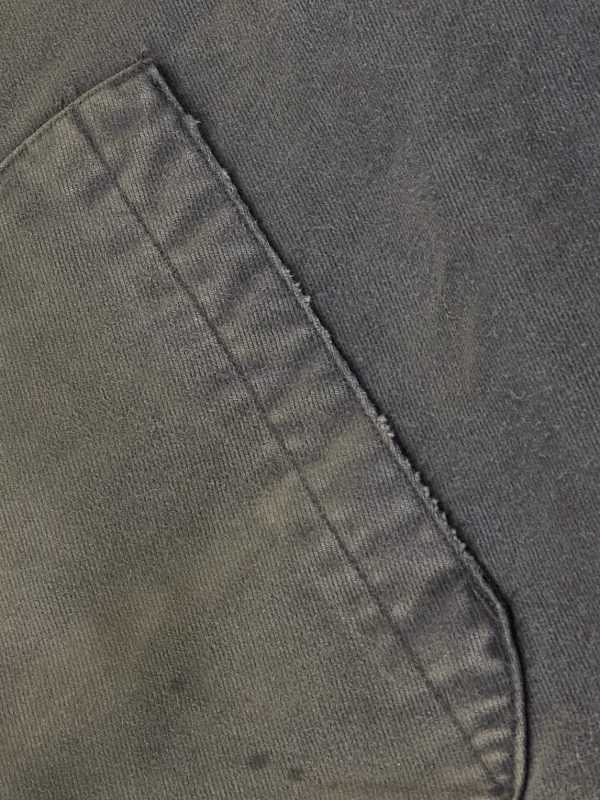 Vintage Distressed Ribbed Wool-Trimmed Denim Bomber Jacket - E1 Vintage Distressed Ribbed Wool-Trimmed Denim Bomber Jacket - E1