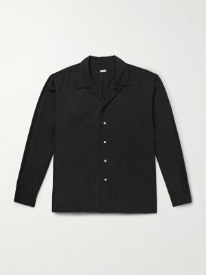 Convertible-Collar Silk and Cotton-Blend Shirt