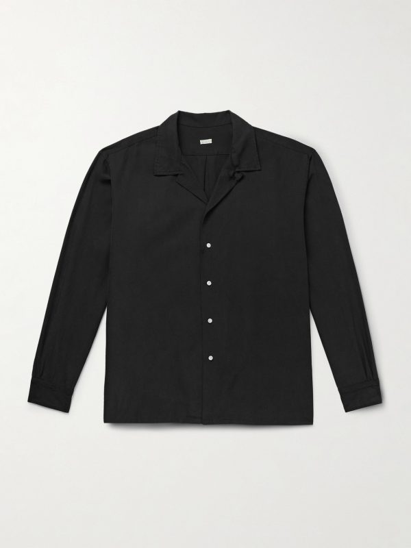 Convertible-Collar Silk and Cotton-Blend Shirt