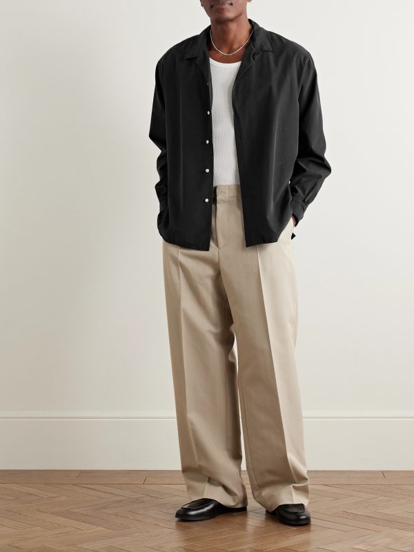 Convertible-Collar Silk and Cotton-Blend Shirt - OU