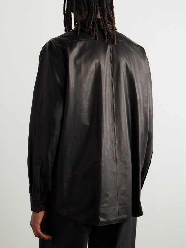 Leather Shirt Jacket - BK Leather Shirt Jacket - BK