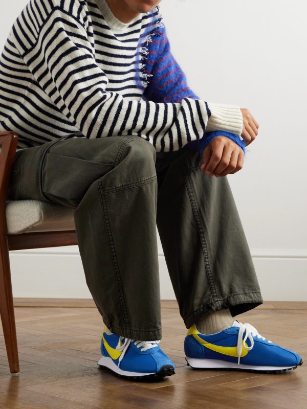 LD-1000 SP Suede and Leather-Trimmed Mesh Sneakers - OU LD-1000 SP Suede and Leather-Trimmed Mesh Sneakers - OU