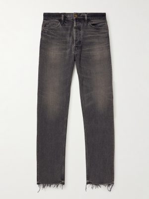 Straight-Leg Logo-Appliquéd Distressed Jeans Straight-Leg Logo-Appliquéd Distressed Jeans