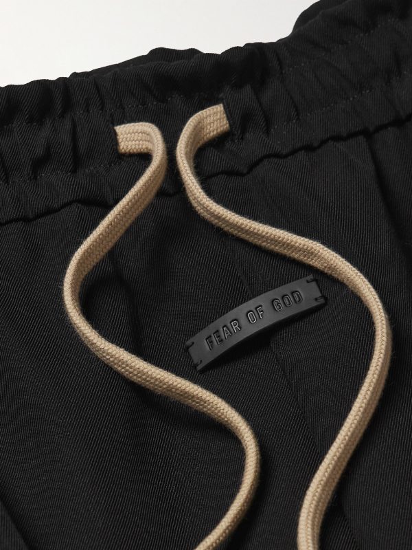 Wide-Leg Wool and Cotton-Blend Twill Drawstring Cargo Trousers - CU Wide-Leg Wool and Cotton-Blend Twill Drawstring Cargo Trousers - CU