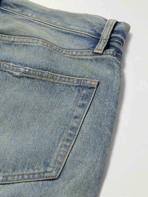 Straight-Leg Logo-Appliquéd Distressed Jeans - CU Straight-Leg Logo-Appliquéd Distressed Jeans - CU