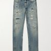 Straight-Leg Logo-Appliquéd Distressed Jeans Straight-Leg Logo-Appliquéd Distressed Jeans