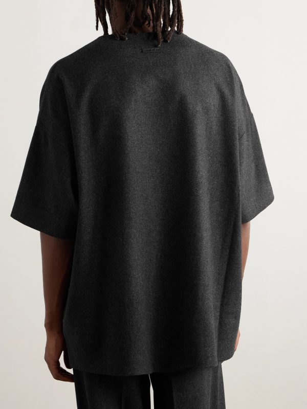 Logo-Appliquéd Wool-Blend Flannel T-Shirt - BK Logo-Appliquéd Wool-Blend Flannel T-Shirt - BK