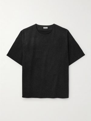 Logo-Appliquéd Wool-Blend Flannel T-Shirt Logo-Appliquéd Wool-Blend Flannel T-Shirt