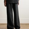 Wide-Leg Pleated Virgin Wool-Blend Flannel Trousers - BK
