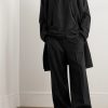Wide-Leg Pleated Virgin Wool-Blend Flannel Trousers - OU
