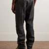 Moto Straight-Leg Leather Drawstring Trousers - BK Moto Straight-Leg Leather Drawstring Trousers - BK