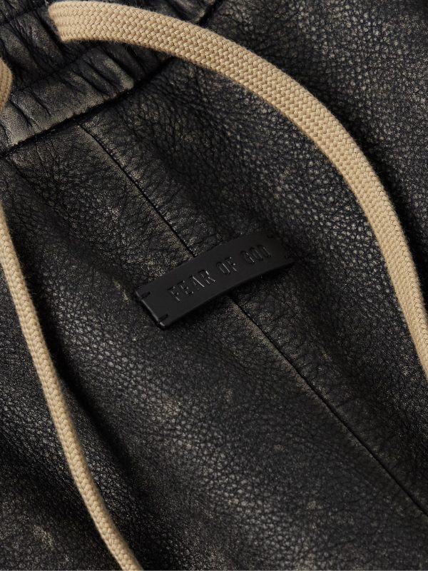 Moto Straight-Leg Leather Drawstring Trousers - CU Moto Straight-Leg Leather Drawstring Trousers - CU