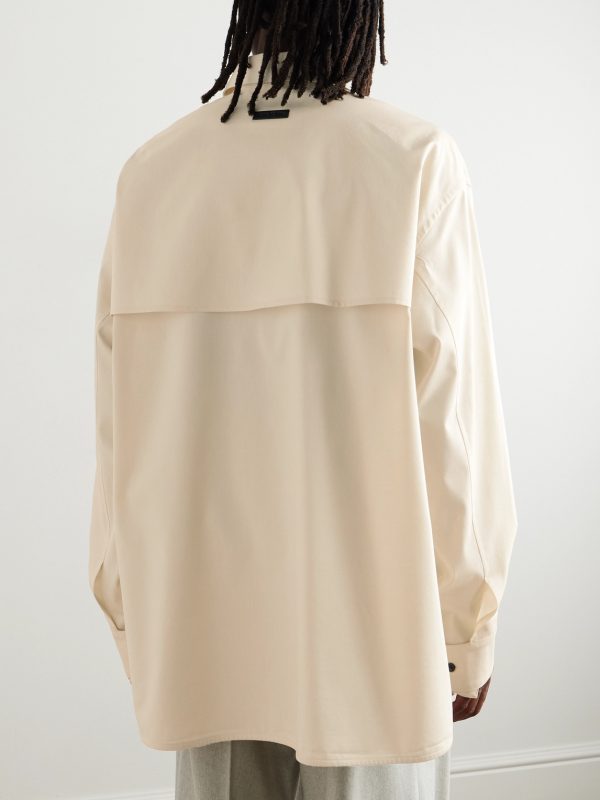 Oversized Stretch-Cotton and Wool-Blend Oxford Shirt - BK Oversized Stretch-Cotton and Wool-Blend Oxford Shirt - BK