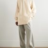 Oversized Stretch-Cotton and Wool-Blend Oxford Shirt - OU Oversized Stretch-Cotton and Wool-Blend Oxford Shirt - OU