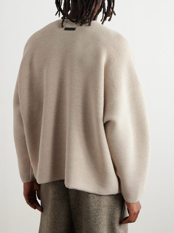 Logo-Appliquéd Ribbed Virgin Wool Sweater - BK Logo-Appliquéd Ribbed Virgin Wool Sweater - BK