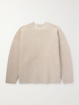 Logo-Appliquéd Ribbed Virgin Wool Sweater Logo-Appliquéd Ribbed Virgin Wool Sweater