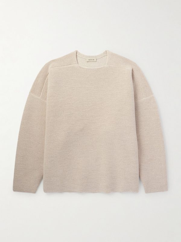 Logo-Appliquéd Ribbed Virgin Wool Sweater Logo-Appliquéd Ribbed Virgin Wool Sweater
