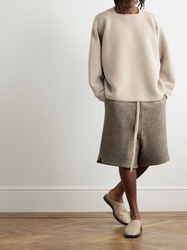 Logo-Appliquéd Ribbed Virgin Wool Sweater - OU Logo-Appliquéd Ribbed Virgin Wool Sweater - OU