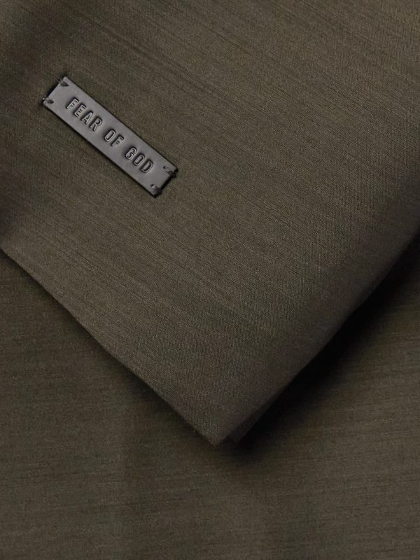 Oversized Logo-Appliquéd Double-Breasted Wool and Silk-Blend Suit Jacket - CU Oversized Logo-Appliquéd Double-Breasted Wool and Silk-Blend Suit Jacket - CU