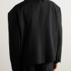 Double-Breasted Cropped Wool-Gabardine Blazer - BK