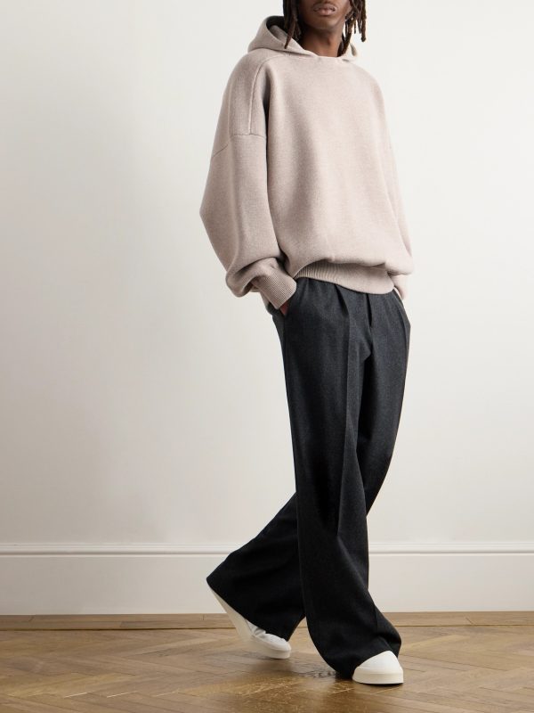 Logo-Appliquéd Merino Wool Hoodie - OU