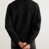 Logo-Appliquéd Ribbed Virgin Wool Sweater - BK Logo-Appliquéd Ribbed Virgin Wool Sweater - BK