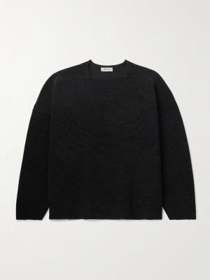 Logo-Appliquéd Ribbed Virgin Wool Sweater Logo-Appliquéd Ribbed Virgin Wool Sweater