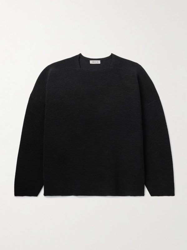 Logo-Appliquéd Ribbed Virgin Wool Sweater Logo-Appliquéd Ribbed Virgin Wool Sweater