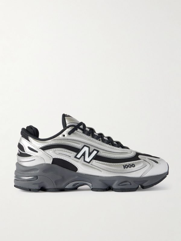 1000 Leather and Mesh Sneakers