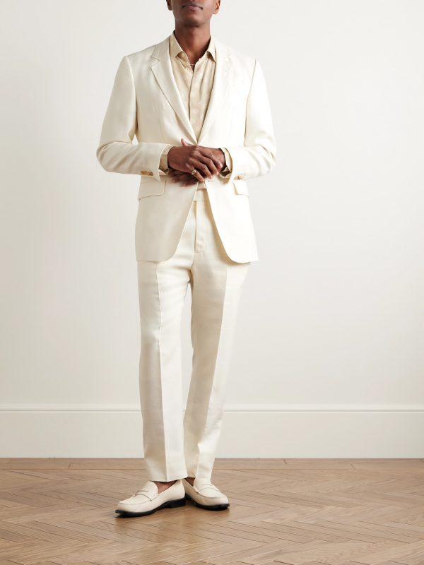 Irving Slim-Fit Unstructured Wool, Silk and Linen-Blend Twill Suit Jacket - OU