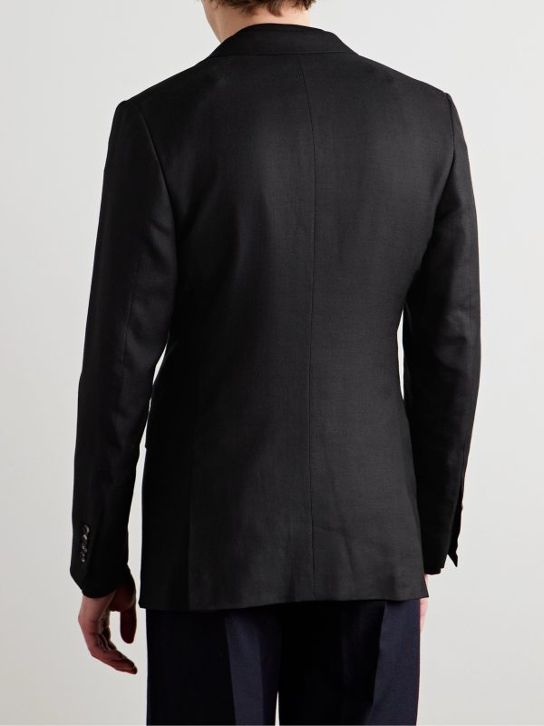 Irving Slim-Fit Unstructured Wool, Silk and Linen-Blend Twill Suit Jacket - BK