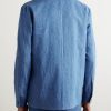Everly Cotton and Linen-Blend Chambray Overshirt - BK Everly Cotton and Linen-Blend Chambray Overshirt - BK