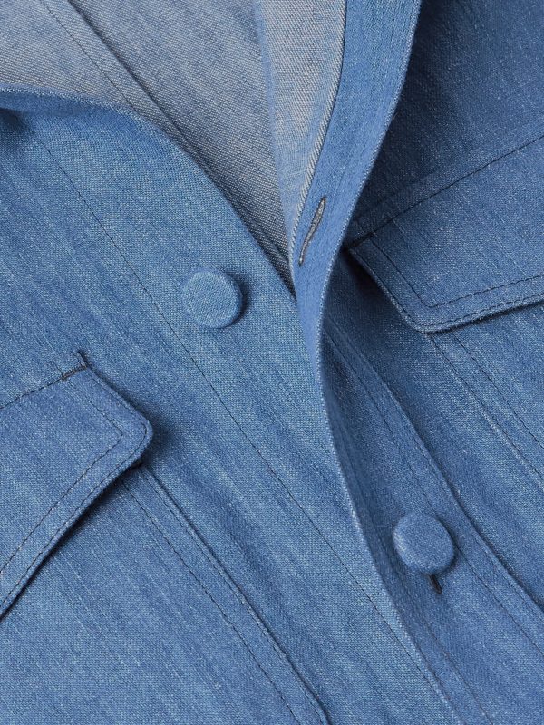 Everly Cotton and Linen-Blend Chambray Overshirt - CU Everly Cotton and Linen-Blend Chambray Overshirt - CU
