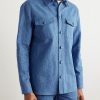 Everly Cotton and Linen-Blend Chambray Overshirt - FR Everly Cotton and Linen-Blend Chambray Overshirt - FR