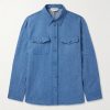 Everly Cotton and Linen-Blend Chambray Overshirt Everly Cotton and Linen-Blend Chambray Overshirt