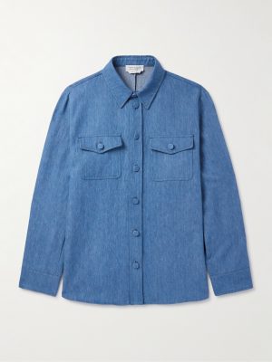Everly Cotton and Linen-Blend Chambray Overshirt