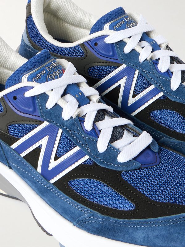 990v6 Leather-Trimmed Suede and Mesh Sneakers - CU 990v6 Leather-Trimmed Suede and Mesh Sneakers - CU