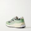 990v6 Leather-Trimmed Suede and Mesh Sneakers - BK