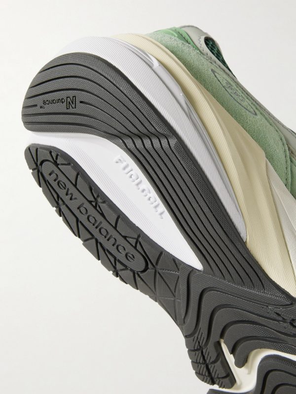 990v6 Leather-Trimmed Suede and Mesh Sneakers - CU