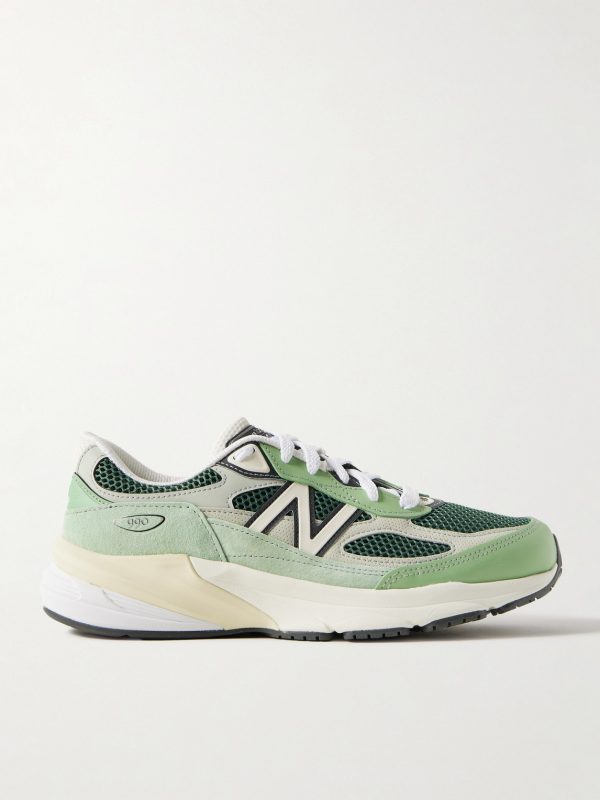 990v6 Leather-Trimmed Suede and Mesh Sneakers
